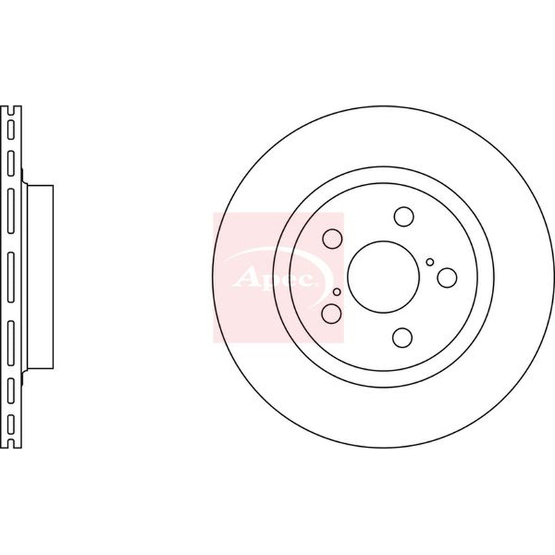 Apec 2 x Vented Brake Discs fits Toyota Rav 4 1994-2000 2.0