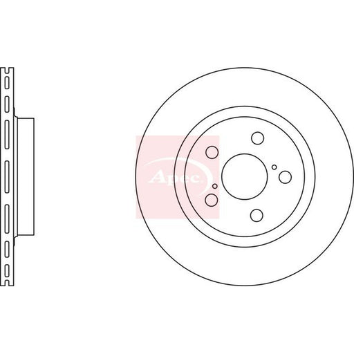 Apec 2 x Vented Brake Discs fits Toyota Rav 4 1994-2000 2.0