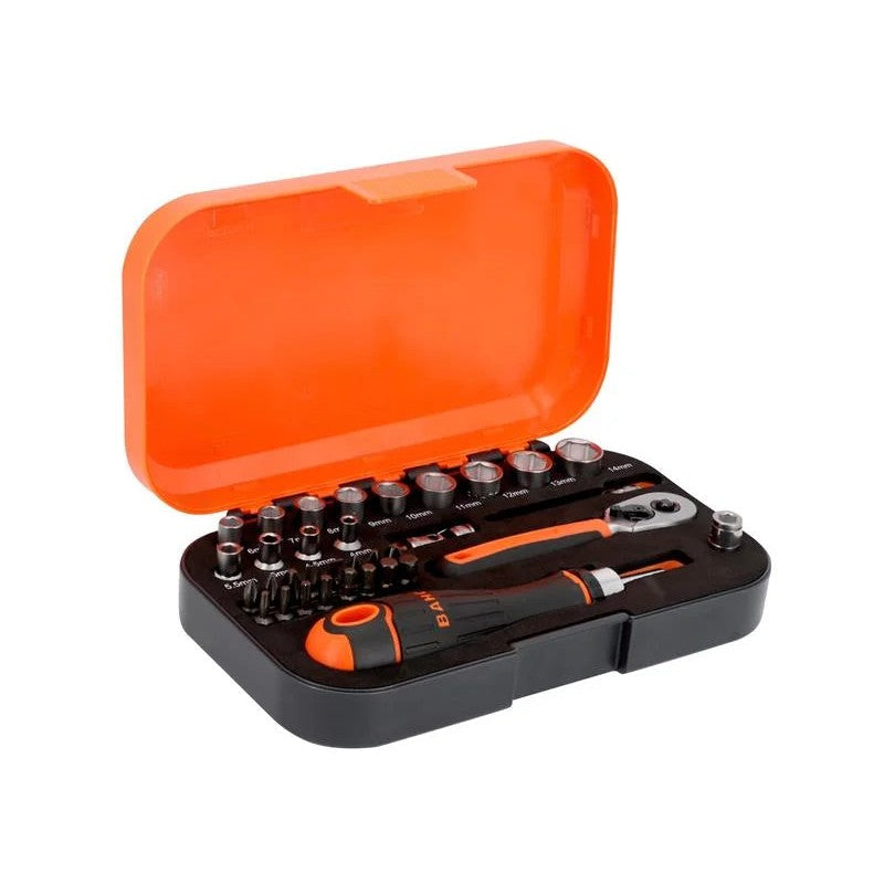 Bahco S34MC8H 1/4in Drive Socket & Bit Set, 34 Piece - S34MC8H