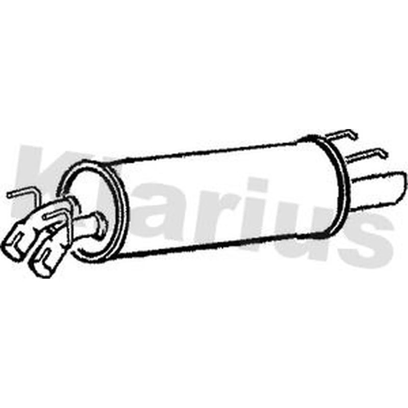Klarius Box With Tail Pipe Rear fits Opel Omega B 1999-2003 2.2 2.6