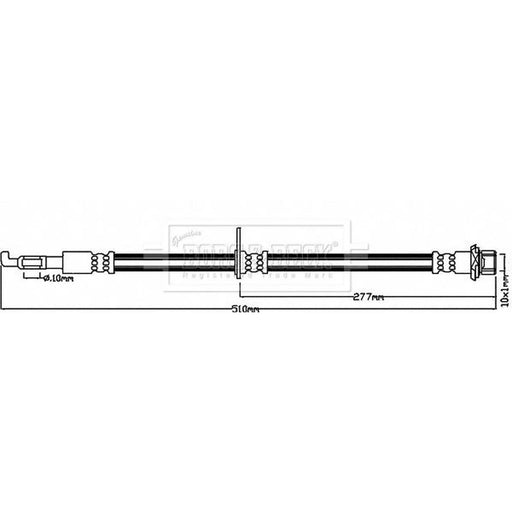 Borg & Beck Brake Hydraulic Hose Line Front Left BBH8613