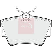 Apec Rear Brake Pad Set fits VW California T4 Camper 1998-2002 2.4