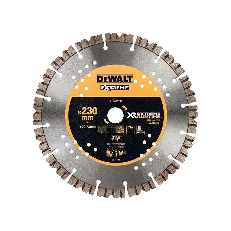 Dewalt Power Tools DT40260 Extreme Diamond Cutting Blade 230 x 22.23mm DeWALT Power Tools - Dynamic Drive