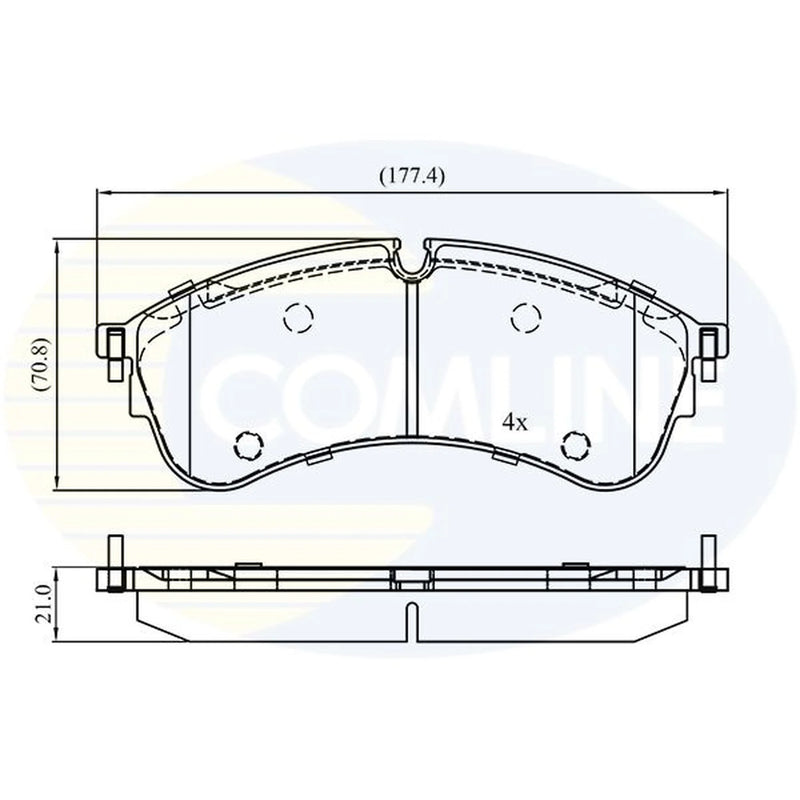 Comline 4 x Front Brake Pad Set fits Man Tge 2017-2024 2.0