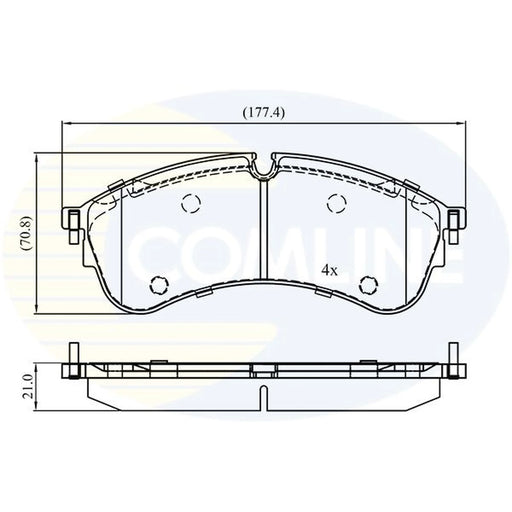 Comline 4 x Front Brake Pad Set fits Man Tge 2017-2024 2.0