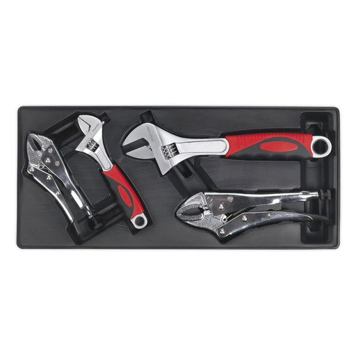 Sealey Tool Tray with Locking Pliers & Adjustable Wrench Set 4pc TBT04 Sealey - Dynamic Drive