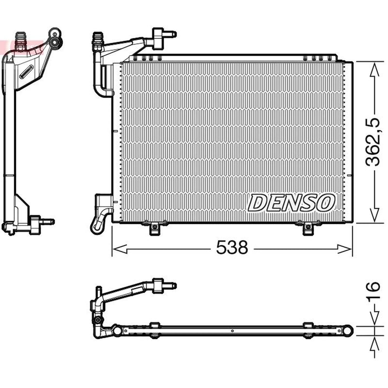 Denso Air Conditioning Condenser fits Ford B-Max 2012-2017 1.0 1.4 1.5 1.6