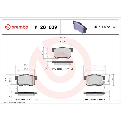Brembo Front & Rear Pads fits Honda Civic VII 2001-2005 1.6