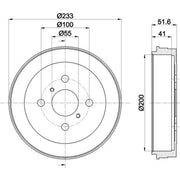Mintex Brake Drum Assembly Rear fits Toyota Yaris / Vios 2006-2013 1.3