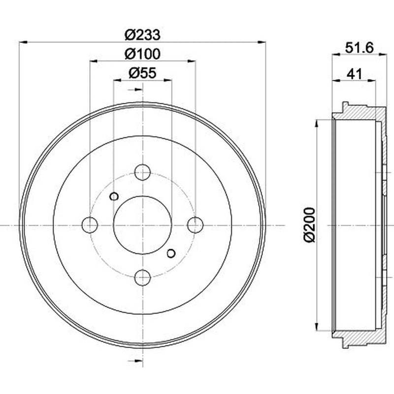 Mintex Brake Drum Assembly Rear fits Toyota Yaris / Vios 2006-2013 1.3