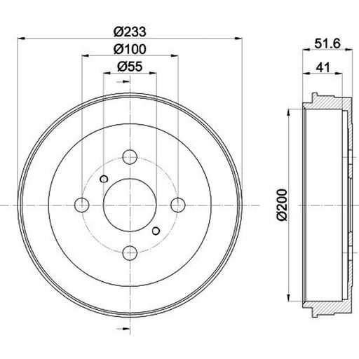 Mintex Brake Drum Assembly Rear fits Toyota Yaris / Vios 2006-2013 1.3