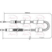 Apec Handbrake Cable Left Rear fits Peugeot 306 1993-2002 1.8 2.0