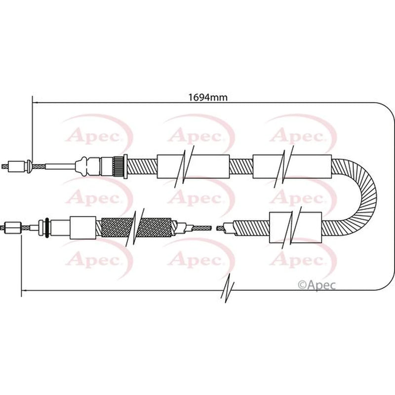 Apec Handbrake Cable Left Rear CAB1341
