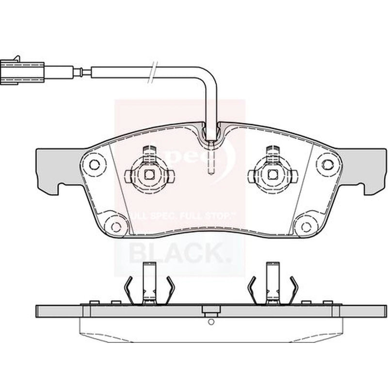 Apec Black Front Brake Pad Set fits Maserati Levante SUV 2016 on 3.0