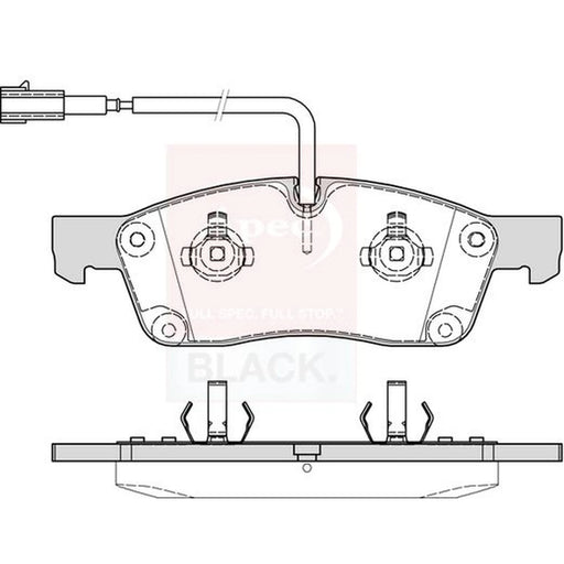 Apec Black Front Brake Pad Set fits Maserati Levante SUV 2016 on 3.0