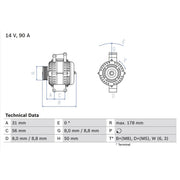 Bosch Car Alternator 12V