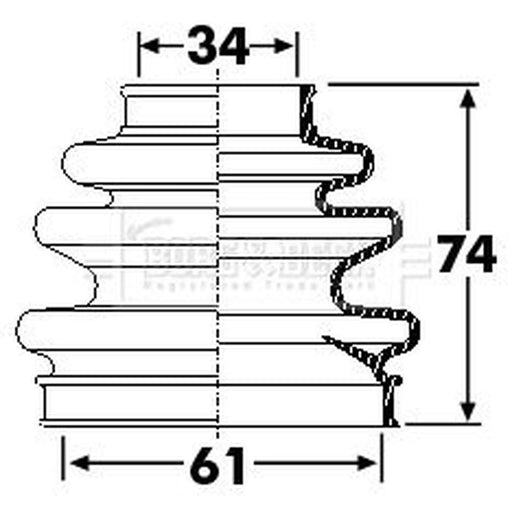 Borg & Beck Drive Shaft Bellow Kit transmission sided BCB6262