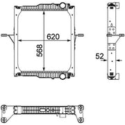 Mahle Engine Radiator fits Renault Trucks Midlum 2006 on