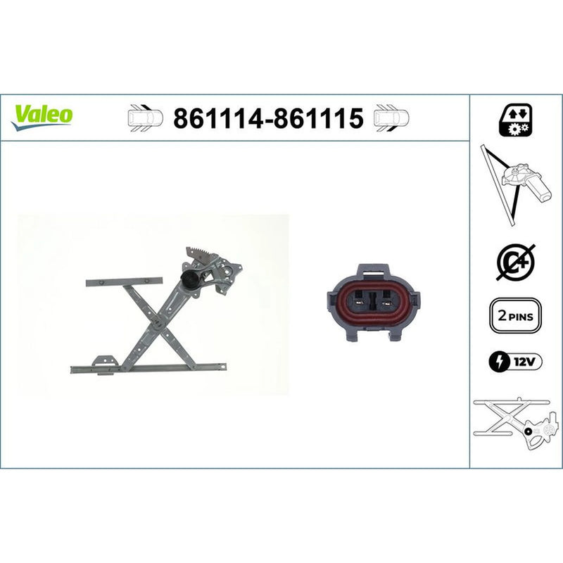 Valeo Electric Window Regulator Lifter Right Front 861115