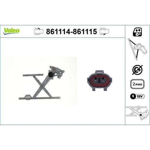 Valeo Electric Window Regulator Lifter Right Front 861115
