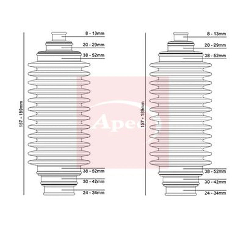 Apec Steering Bellow Kit Front ACB3007
