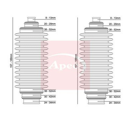 Apec Steering Bellow Kit Front fits Nissan Prairie 1985-1987 1.8