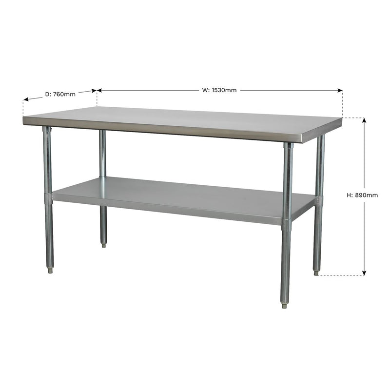 Sealey Stainless Steel Workbench 1.5m Sealey  - Dynamic Drive