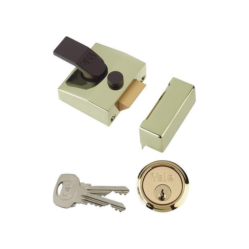 Yale Locks 85 Deadlocking Nightlatch 40mm Backset Brasslux Finish Box Yale Locks - NN4 Online