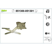 Valeo Electric Window Regulator Lifter Left Front 851300