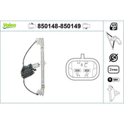 Valeo Electric Window Regulator Lifter Left Front 850148