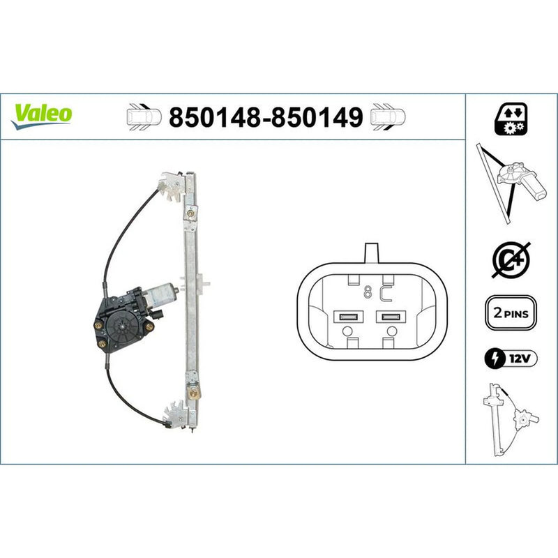 Valeo Electric Window Regulator Lifter Left Front 850148
