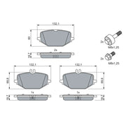 Bosch Front & Rear Pads fits Mercedes-Benz Gle 2018-2023 167.119 167.121 167.123