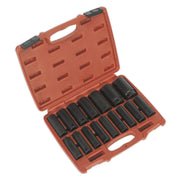 Sealey Impact Socket Set 16pc 1/2"Sq Drive Deep Metric AK5816M Sealey - Dynamic Drive