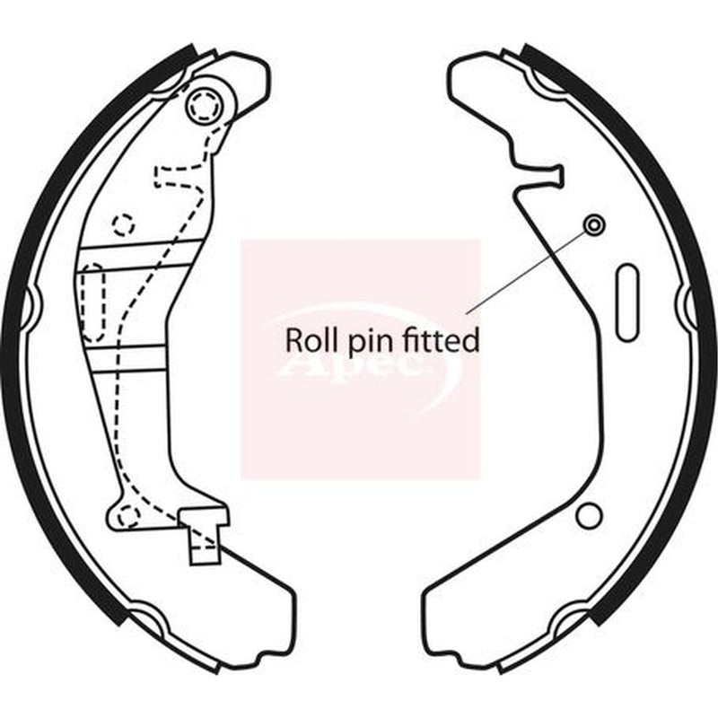 Apec Brake Shoe Set Axle Kit fits Opel Agila A 2000-2007 1.0 1.2 1.3