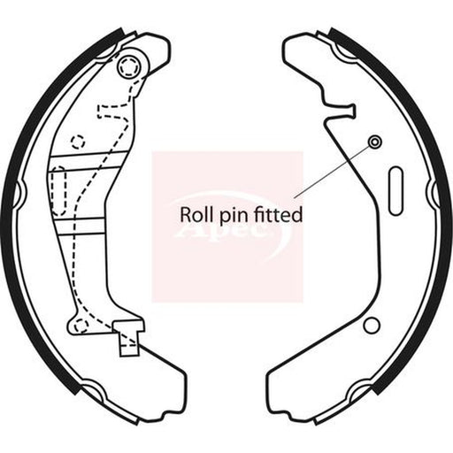 Apec Brake Shoe Set Axle Kit fits Opel Agila A 2000-2007 1.0 1.2 1.3