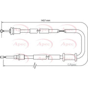 Apec Handbrake Cable Left Rear fits Fiat Punto 1999-2012