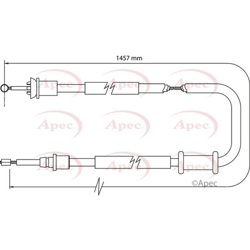 Apec Handbrake Cable Left Rear fits Fiat Punto 1999-2012