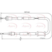 Apec Handbrake Cable Right Rear CAB1121