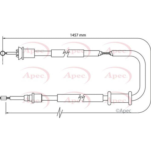 Apec Handbrake Cable Left Rear fits Fiat Punto 1999-2012