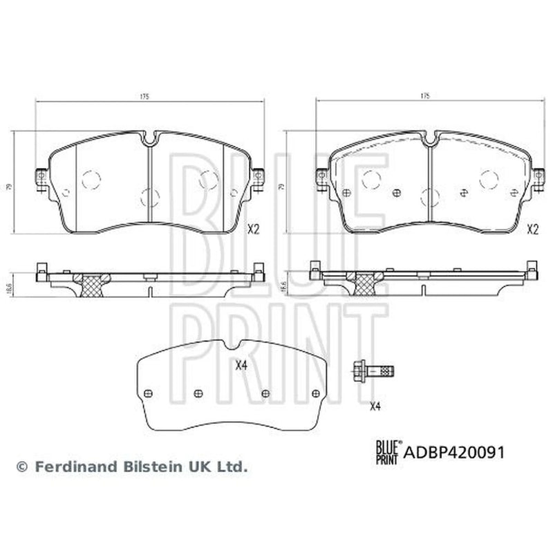 Blue Print Front Brake Pad Set ADBP420091