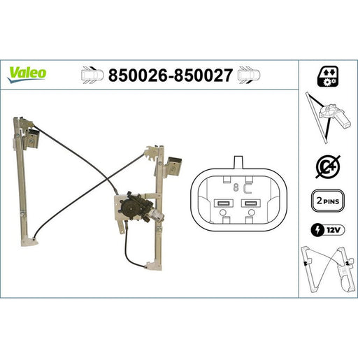 Valeo Electric Window Regulator Lifter Left Front 850026