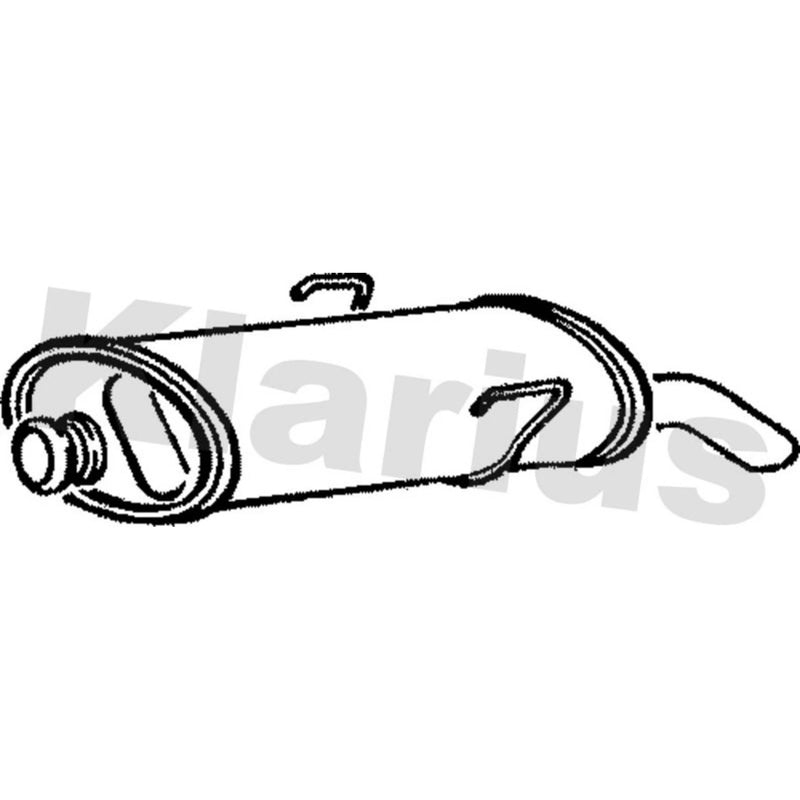 Klarius Box With Tail Pipe Rear fits Citroën Saxo 1996-2003 1.1 1.4