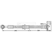 Borg & Beck Brake Hydraulic Hose Line Front Left BBH7039