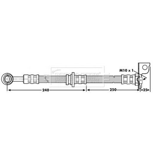 Borg & Beck Brake Hydraulic Hose Line Front Left BBH7039