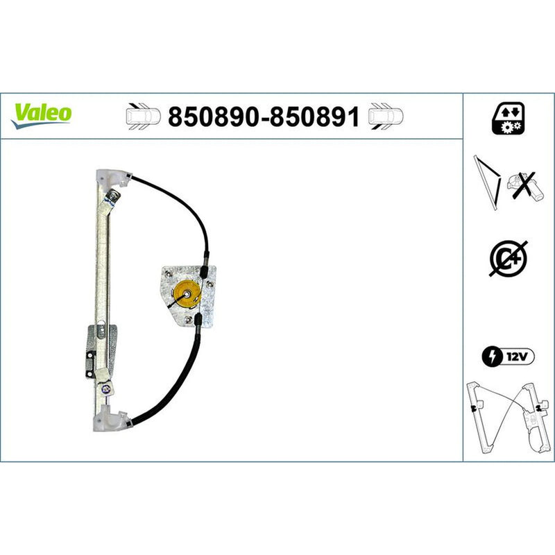 Valeo Electric Window Regulator Lifter Right Rear 850891