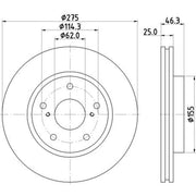 Mintex 2 x Internally Vented Brake Discs