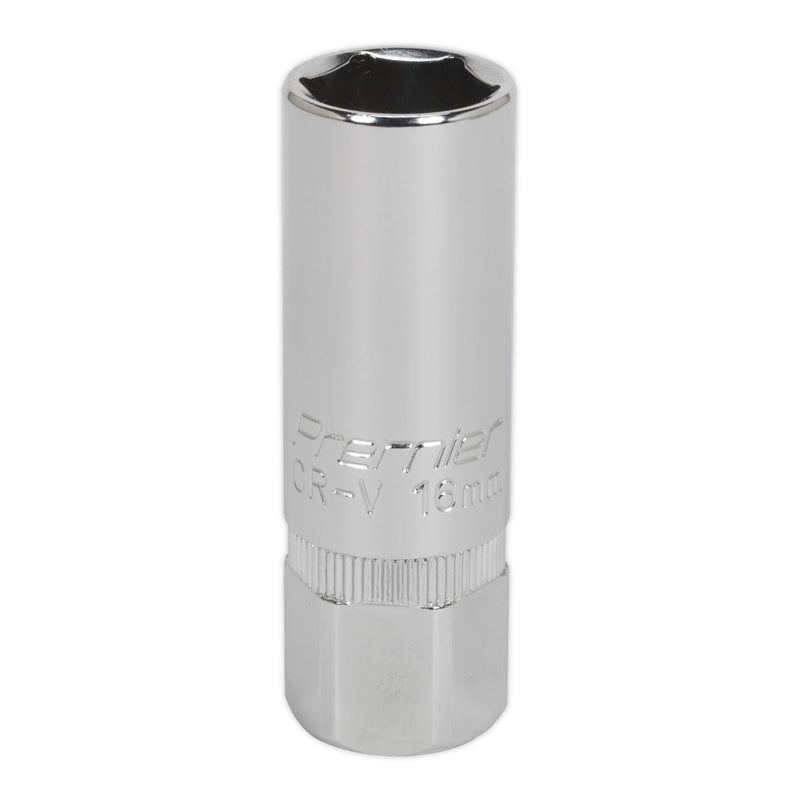 Sealey Spark Plug Socket 16mm 1/2"Sq Drive S12SP10 Sealey - Dynamic Drive