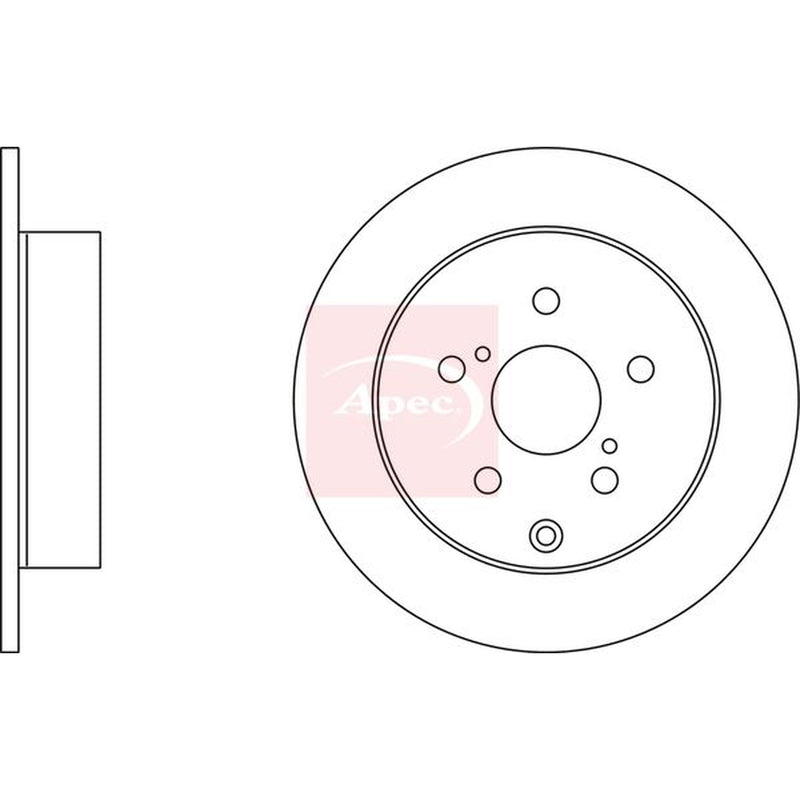 Apec Rear Brake Discs & Pads fits Toyota Corolla Verso 2004-2009 1.6 1.8 2.0 2.2