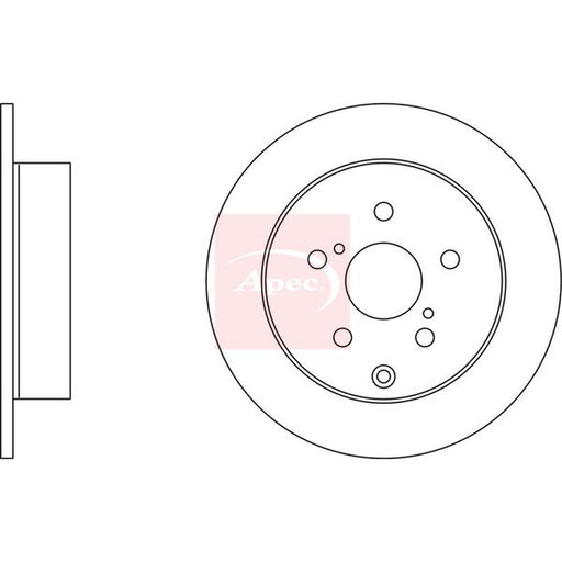 Apec 2 x Solid Brake Discs fits Toyota Corolla Verso 2004-2009 1.6 1.8 2.0 2.2