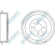 Apec Brake Drum Assembly Rear BDR9046